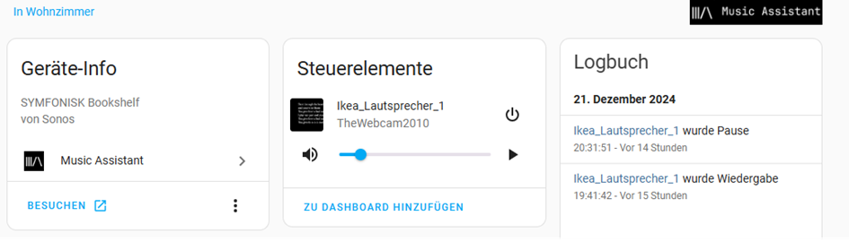 Music Assistant Radio Card Example Music Assistant configuration - Third party integrations - Home ...