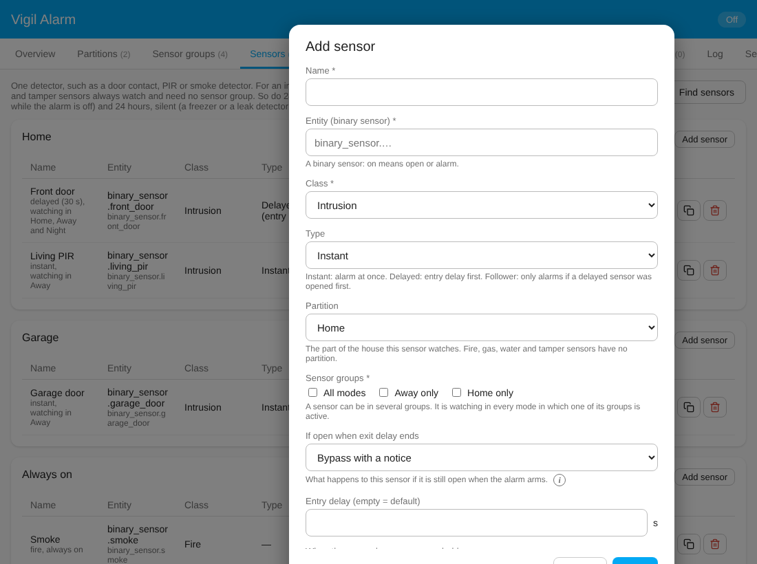 Vigil Alarm 0.7.2: a modular alarm system for Home Assistant ...