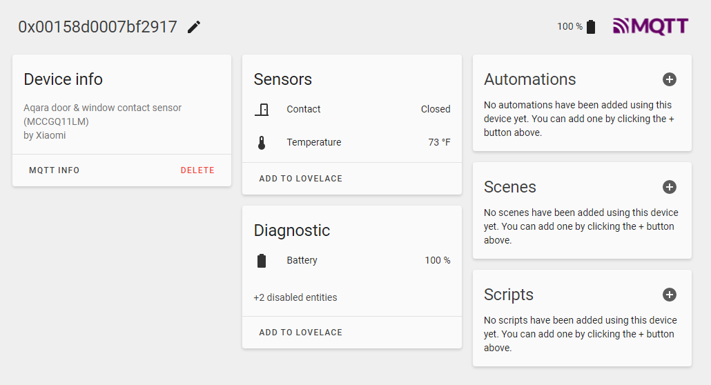 Can I Assign An MQTT Room Sensor To An Area Configuration Home