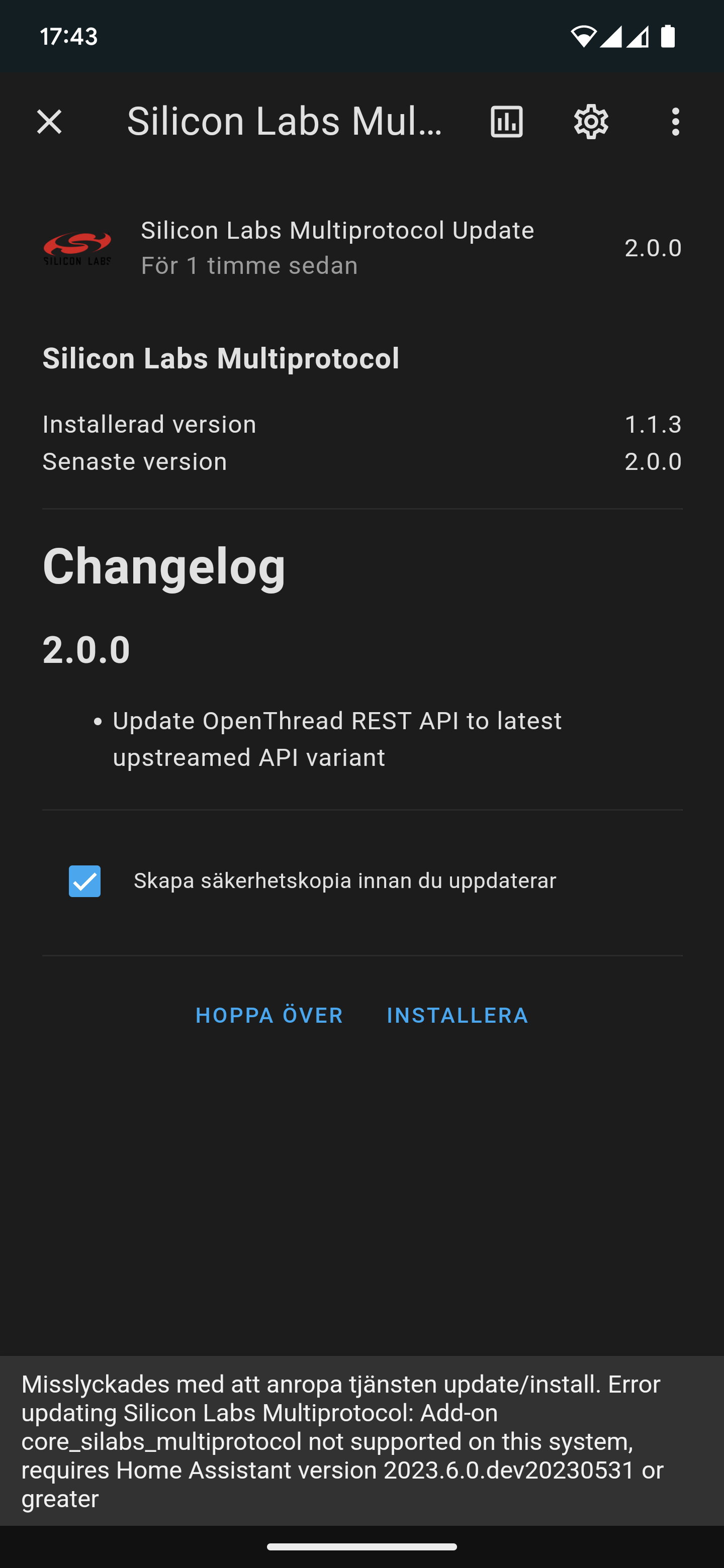 Can T Install Update Multiprotocol Update Home Assistant Community