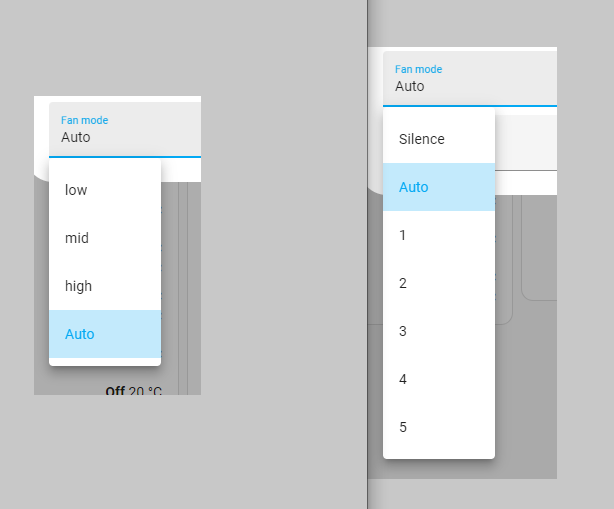 Air Conditioner with diffrent Fan Modes Configuration Home