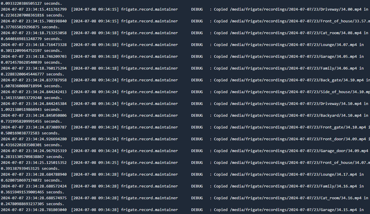 Frigate deleting recordings even though recording is set to save ALL