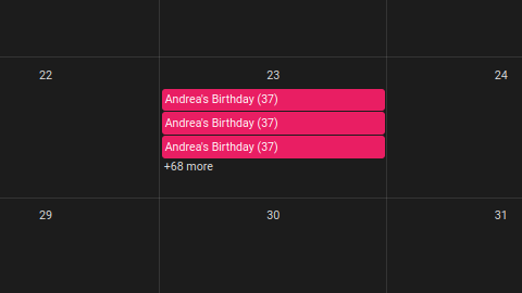 multiple calendar entries