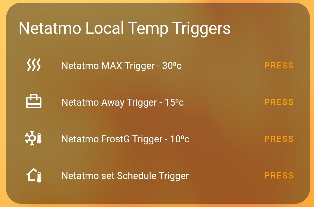 Netatmo thermostat local integration Configuration Home Assistant