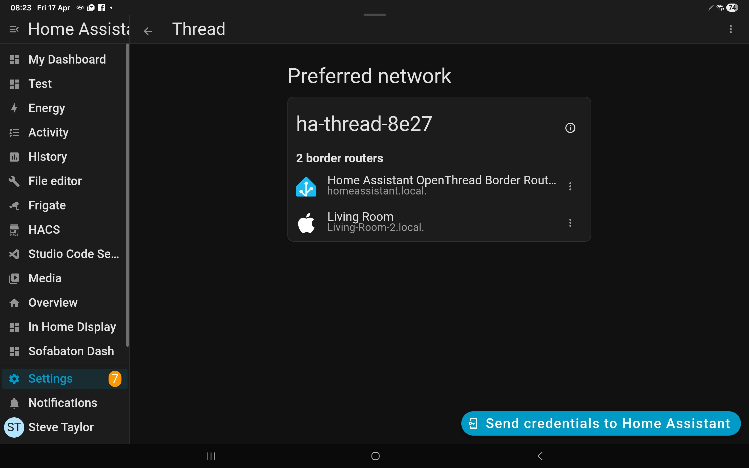 Thread network Apple TV 