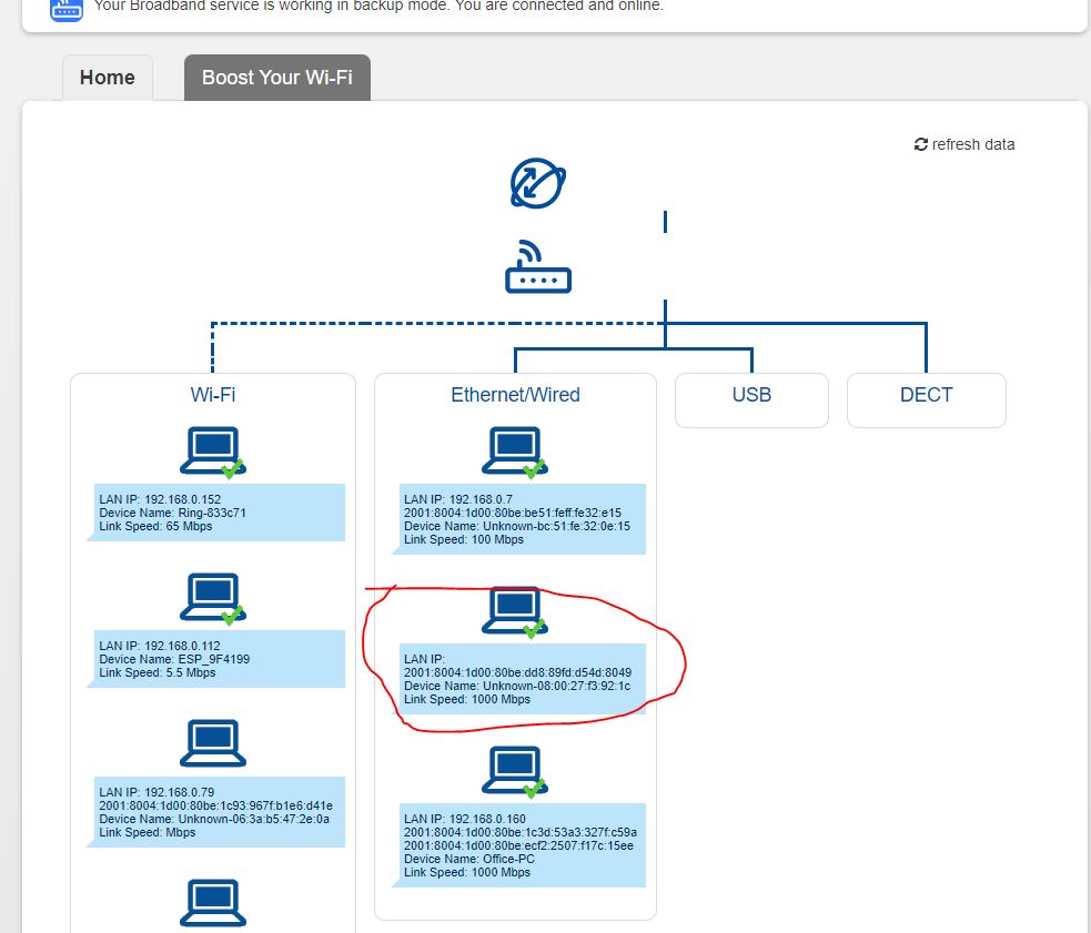 Telstra Smart Modem Gen wont see Hassio on virtual machine after modem lost settings