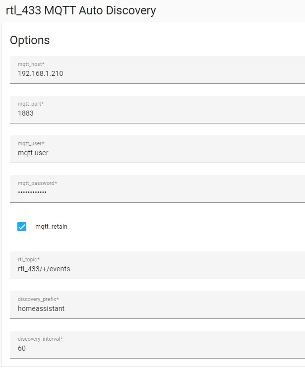 Home Assistant Addon rtl_433 with MQTT auto discovery Home