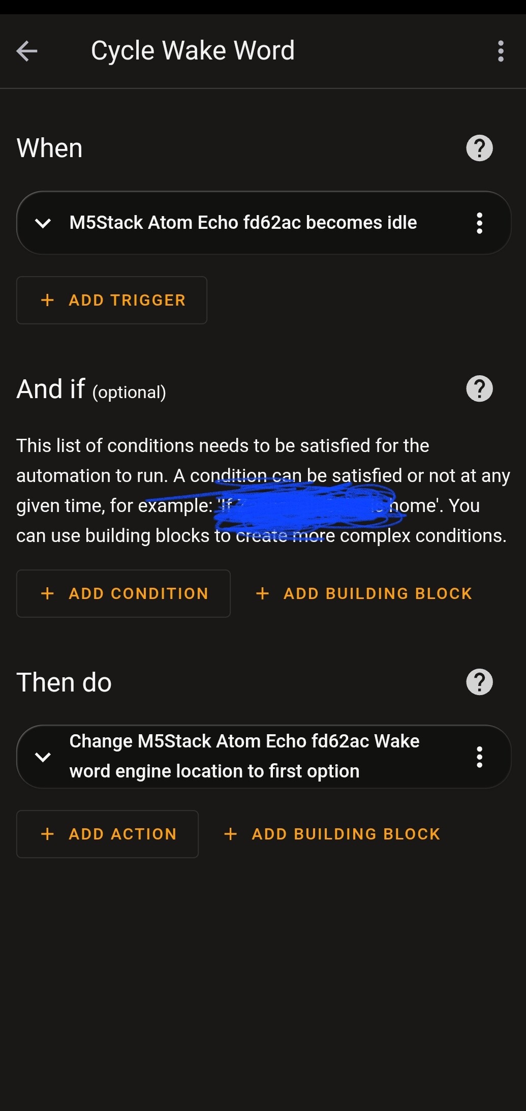Wake Word Engine Wake word engine set to