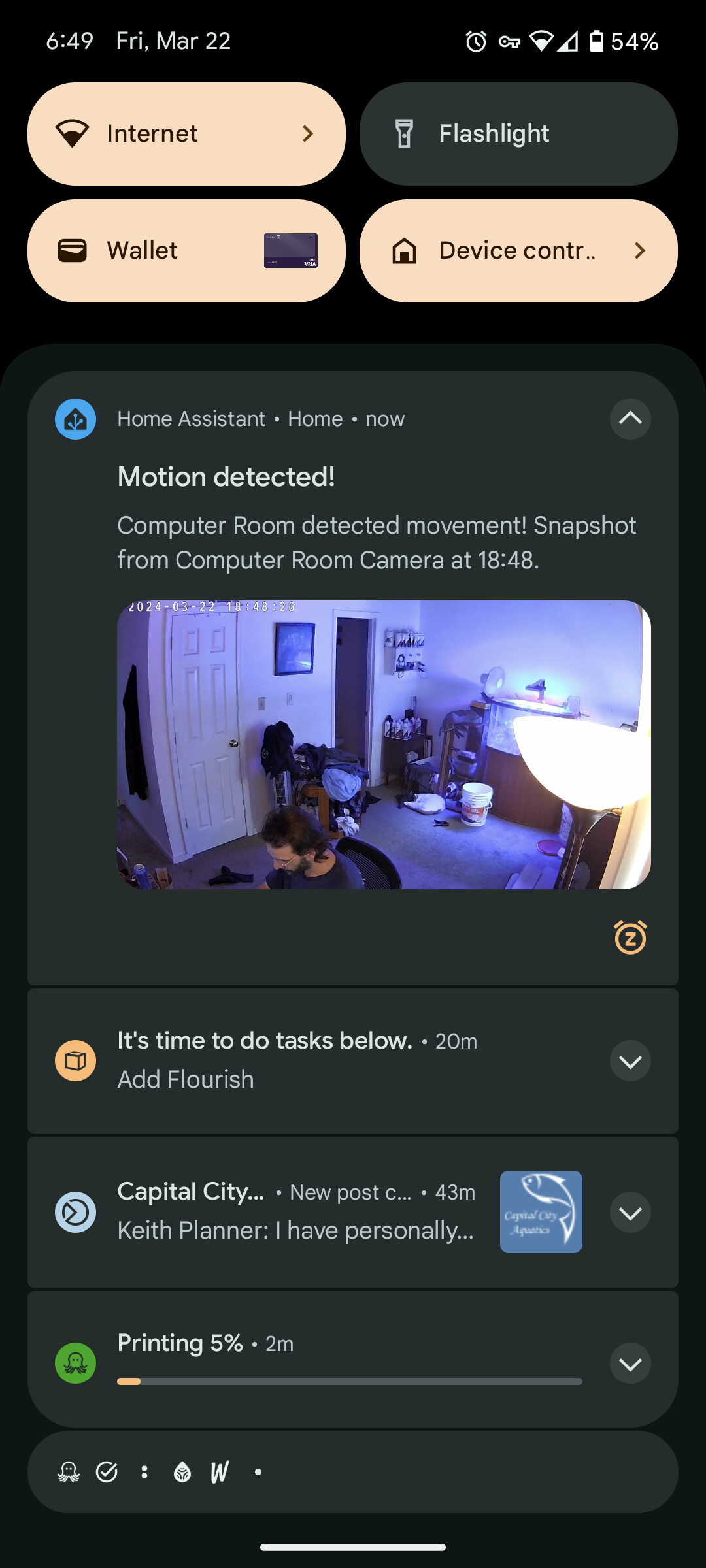 Camera Send & Save snapshot to mobile device when motion is detected