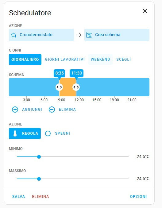 Scheduler card/custom component Dashboards & Frontend Home