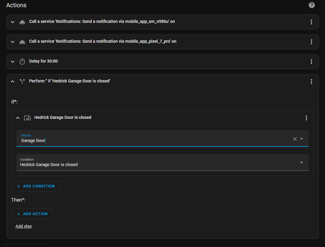 Automation Adding Garage Door Clicking on anything Changes the