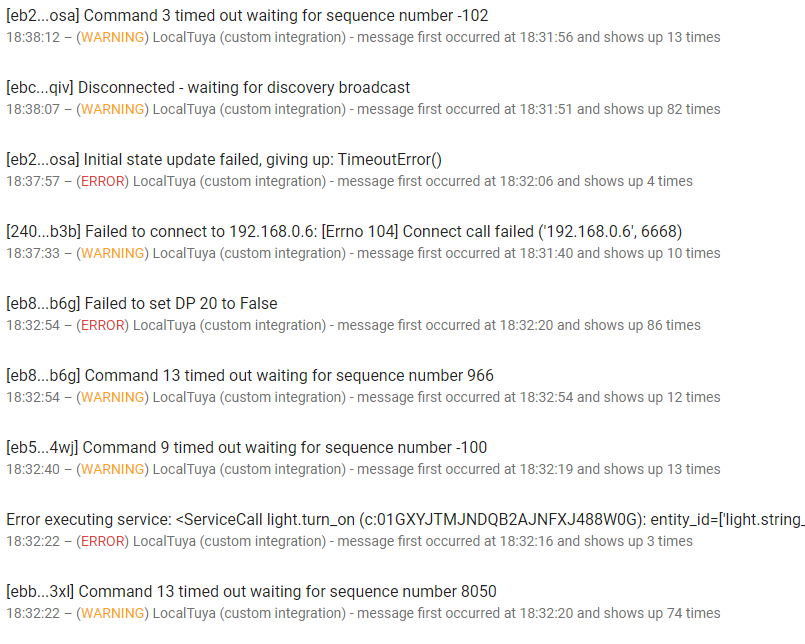 LocalTuya device unavailable Configuration Home Assistant Community