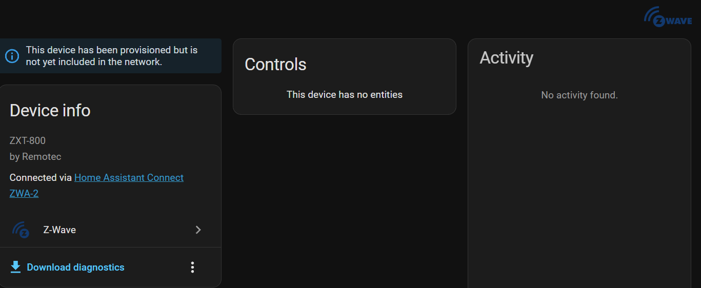 Failed to add zwave device - zxt-800 - Z-Wave - Home Assistant