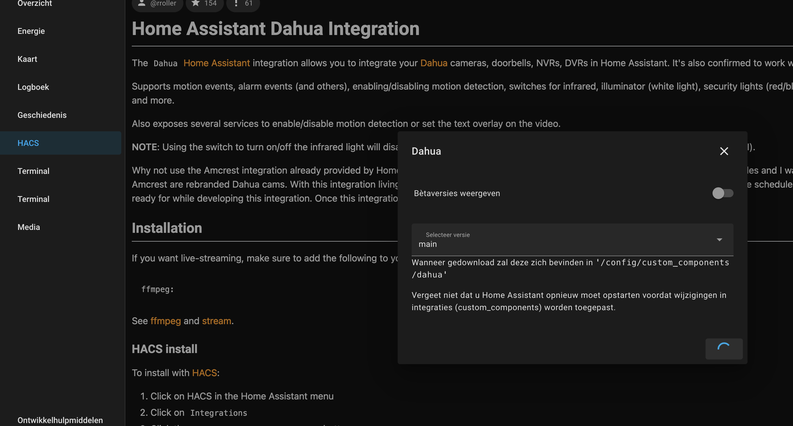 Not able to add new Hacs add-ons - Third party integrations - Home ...