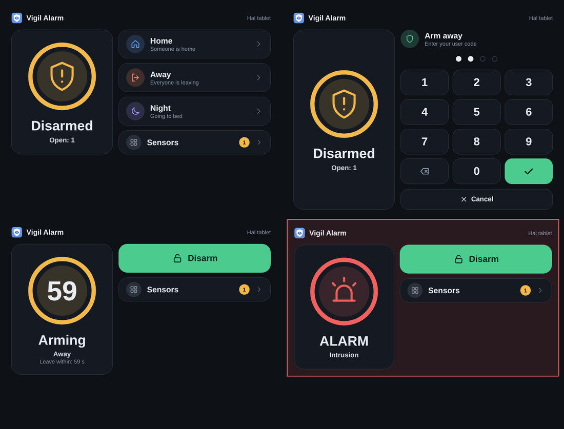 Vigil Alarm 0.7.2: a modular alarm system for Home Assistant ...