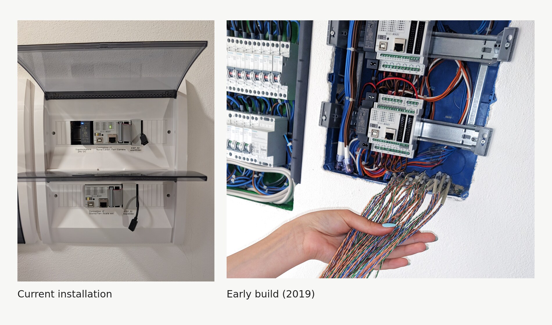 My 7-year wired smart home stack, now made reusable: Controllino, ESP32 ...