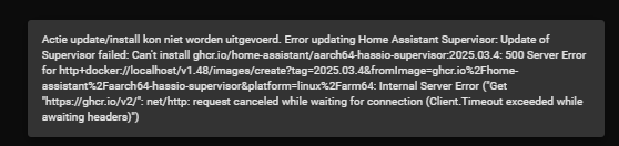 Error update HA Supervisor - Configuration - Home Assistant Community
