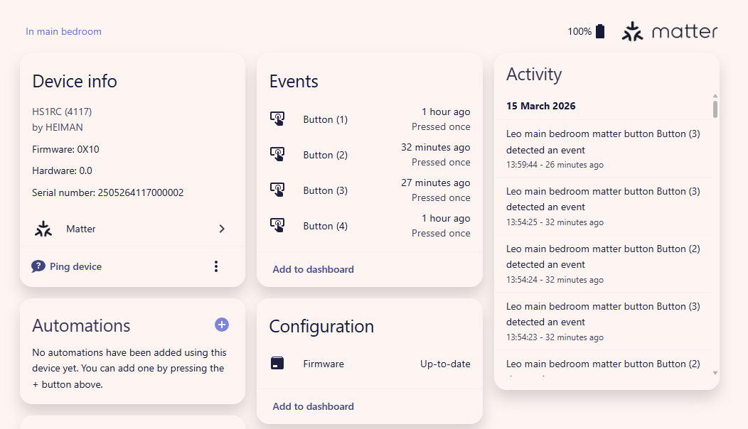 How to use matter button(generic button) device for automation - Matter ...